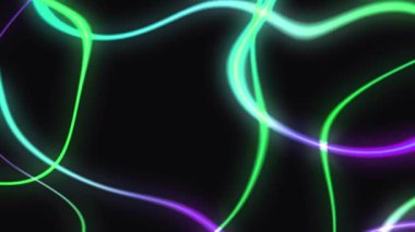 Yeşil ve mavi sıvı neon dalgalar soyut arkaplan canlandırma video hareketi grafiği