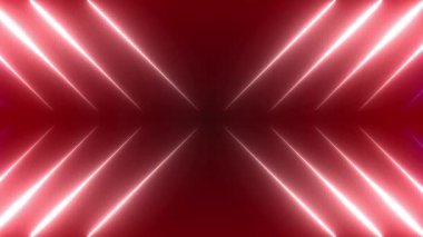 Kırmızı animasyon arkaplan hareketi grafiğinde soyut beyaz parlak neon ışığı