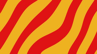 Kırmızı ve sarı düz yüzen dalgalar arka plan hareketli video grafiğini canlandırdı