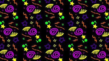 Soyut çokrenkli atari teması, dipsiz desensiz arkaplan canlandırma video hareketi grafiği