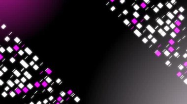 Mor ve Beyaz Parlak Pikselli Soyut Dijital Animasyon Arkaplanı, Fütüristik Teknoloji Hareketi Grafiği, Sunumlar, Olaylar veya VJ Görselleri İçin Kusursuz 4K Video