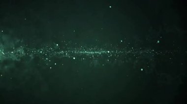 Yeşil Parıltı Toz Enerjisi Parçacıkları Soyut Hareket Grafik Döngüsü
