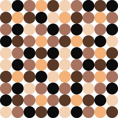 Kusursuz retro polka desenli topraksı bej renkler, modern soyut geometrik daireler arka plan kumaşı, duvar kağıdı, ambalaj kağıdı ve modern tekstil tasarımı.