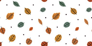 Kusursuz desen parlak sonbahar beyaz arka planda siyah benekler, modern basit sonbahar tasarımı tekrar, temiz ve neşeli sonbahar arkaplanı