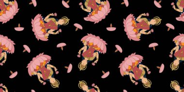 Altın Lakshmi Puja vektörü Diwali Hindu refah tanrıçası nilüfer çiçekleri ve sikkelerle kaplı, kutsal şenlikli sanat eserleri