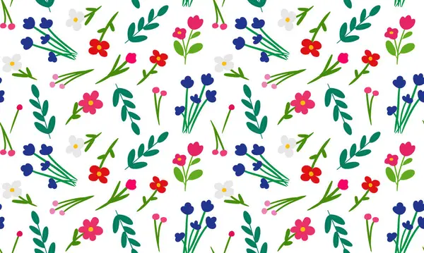 Şirin, parlak, modern desenli çiçek desenli el çizimi çiçekler ve tekstil kartpostalları için yapraklar web tasarım afişleri.