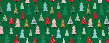 Kusursuz noel ağacı desenli bayram arkaplanı kağıt web tasarımı için soyut elementlerle