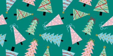 soyut sanat kusursuz noel ağacı desenli pastel soluk renkler web tasarımı tekstil kağıdı için zümrüt zemin