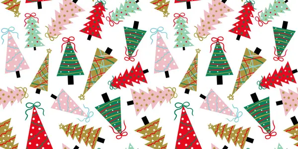 Yeni yıl dekoru için sanat deseni pembemsi minimalist ağaçlar pembe yeşil altın renkler soyut beyaz izole arkaplan