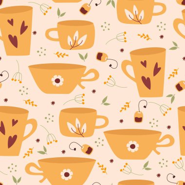 Büyüleyici seramik çay süslemeleri: çaydanlıklar, fincanlar, ve eski tarz kupalar, artı vektörlerdeki garip desenli çay fincanları ve kupalar. Çay severler ve rahat mutfak titreşimleri için mükemmel tasarımlar.!