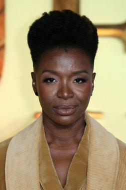  Folake Olowofoyeku, İngiltere 'nin başkenti Londra' da 11 Aralık 2024 tarihinde Cineworld Leicester Meydanı 'nda düzenlenen Mufasa the Lion King UK galasına katılır..