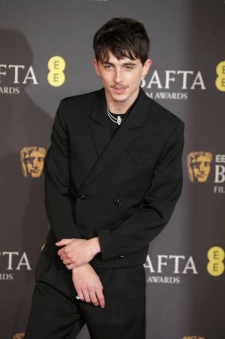 Timothee Chalamet, İngiltere 'nin başkenti Londra' da 16 Şubat 2025 tarihinde Royal Festival Hall 'da verilen 2025 BAFTA film ödüllerine katılır..