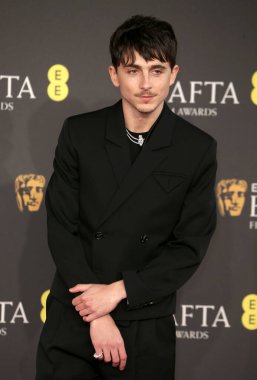 Timothee Chalamet, İngiltere 'nin başkenti Londra' da 16 Şubat 2025 tarihinde Royal Festival Hall 'da verilen 2025 BAFTA film ödüllerine katılır..