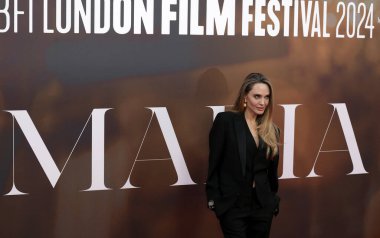 Angelina Jolie, 18 Ekim 2024 'te İngiltere' nin başkenti Londra 'da düzenlenen 68. BFI Londra Film Festivali sırasında Maria Manşet Galasına katılır..