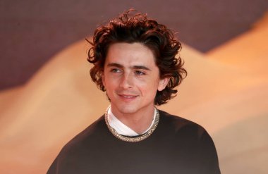 Timothee Chalamet, 15 Şubat 2024 'te Londra, İngiltere' de Leicester Meydanı 'nda bulunan Dune II' nin dünya prömiyerine katılır..