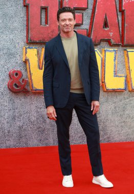 Hugh Jackman 11 Temmuz 2024 'te Londra, İngiltere' deki Eventim Apollo 'daki Deadpool Wolverine UK hayran etkinliğine katıldı.. 