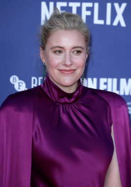 Greta Gerwig, 6 Ekim 2022 'de Londra' nın başkenti Londra 'daki The Royal Festival Hall' da düzenlenen 66.. 