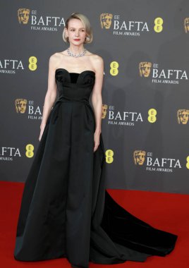 Carey Mulligan, 18 Şubat 2024 'te Londra' daki Royal Festival Hall 'da düzenlenen 2024 EE BAFTA Film Ödülleri' ne katılmıştır..