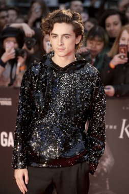 Timothee Chalamet, İngiltere 'nin başkenti Londra' da 3 Ekim 2019 'da Odeon Luxe Leicester Meydanı' nda düzenlenen 63..