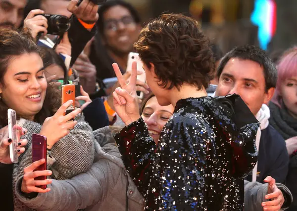 Timothee Chalamet, İngiltere 'nin başkenti Londra' da 3 Ekim 2019 'da Odeon Luxe Leicester Meydanı' nda düzenlenen 63..