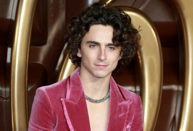Timothee Chalamet, 28 Kasım 2023 'te Londra' daki The Royal Festival Hall 'da Wonka World Premiere' e katılır..