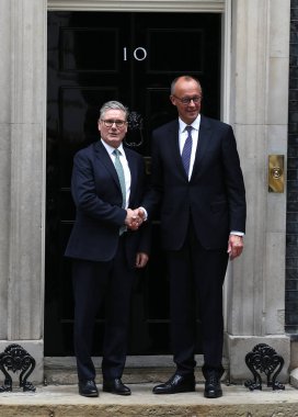 Friedrich Merz, Almanya Başbakanı ve İngiltere Başbakanı Sir Keir Starmer, 17 Temmuz 2025 'te İngiltere' nin başkenti Londra 'da 10..