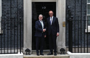 Friedrich Merz, Almanya Başbakanı ve İngiltere Başbakanı Sir Keir Starmer, 17 Temmuz 2025 'te İngiltere' nin başkenti Londra 'da 10..