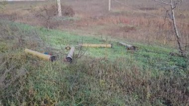 Kherson/ Ukraine 12. October 2022 used tubes from missile system 