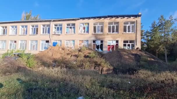 Kherson Ukraine October 2022 Ukrainian Military Liberated School Village Kherson — Stock Video
