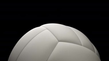 Şeffaf alfa kanalında dönen voleybol topu. Voleybol topunun ilerleyişine bakış açısı. 3 boyutlu canlandırma yapılıyor. 4K Kusursuz döngü.