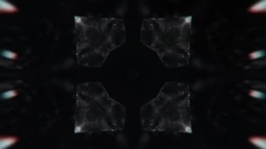 Siyah ve beyaz hipnotik kaleydoskop. Barışçıl doğa unsurları var..