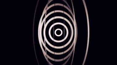 Farklı boyutlarda daireler çizen bir grubun siyah-beyaz 4k animasyonu. Kusursuz döngü.