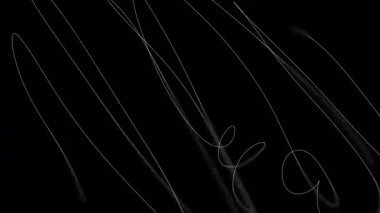 Siyah arkaplana beyaz grunge kalem karalama çizgilerinin tek renkli animasyonu. Düşük çerçeve etkisi. Kusursuz döngü.
