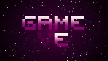 Oyun Sonu 8-bit Bilgisayar Oyunu Canlandırması.