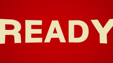 Hazır, başla! Basit geri sayım animasyonu. Kırmızı, sarı ve yeşil arka planlar. Irk kavramı, eğitim, olay, tabata, başlangıç çizgisi.