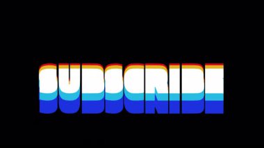 Şeffaf arkaplanda Renkli Başlık Retro RGB Animasyon döngüsüne üye olun. 4K Alfa Kanalı.