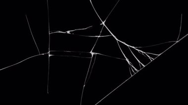 Beş adet kırık cam animasyonu seti. Bir paket çatlak ve parçalanmış siyah cam gerçekçi görüntü. Kırık Cam İmha Koleksiyonu.