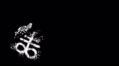 Siyah arka planda beyaz graffiti ve etiketlerin tek renkli animasyonu. Düşük çerçeve etkisi. Kusursuz döngü.