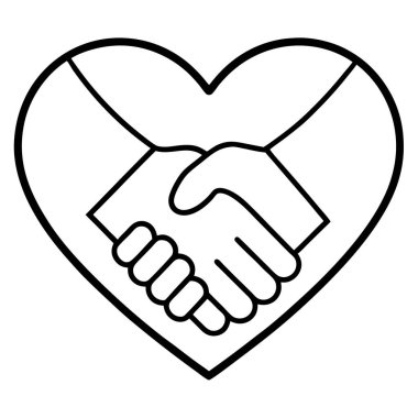 Şeffaf Arkaplan Tasarımı İçin Güneş ve Dağlı Kalp Şekli El sıkışma Logosu