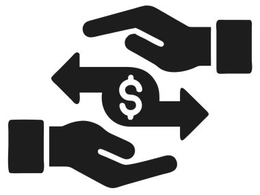 Bu ilgi çekici illüstrasyonla finansal işlemleri gözünde canlandır. Elleri para değiş tokuşu yapar, oklarla sembolize edilir, finansal bir değiş tokuşu temsil eder. Bu vektör grafiği para transferi, yatırım veya Fi ile ilgili iş anlaşmalarını göstermek için idealdir