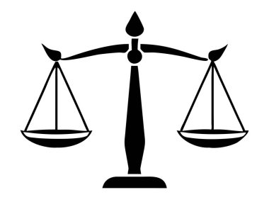Çarpıcı bir siyah beyaz vektör illüstrasyonu adaletin ikonik terazisini, denge ve adaleti temsil eden güçlü bir sembolü tasvir eder. Bu yasal simge hukuk, yargı ve adalet sistemini temsil etmek için idealdir. Yasal internet siteleri için mükemmel.