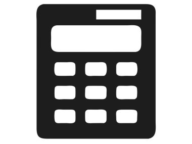 Gösterişli, siyah beyaz hesap makinesi ikonu finans ve iş çözümlerini sembolize eder. Bu vektör grafik, muhasebe, hesaplama ve ekonomiyle ilgili temaları temsil etmek için idealdir. Basit, modern tasarımı onu web ve uygulama interfac için mükemmel yapıyor.
