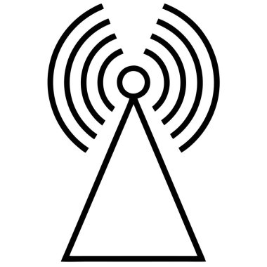 Basit Siyah ve Beyaz Radyo Kulesi Simgesi