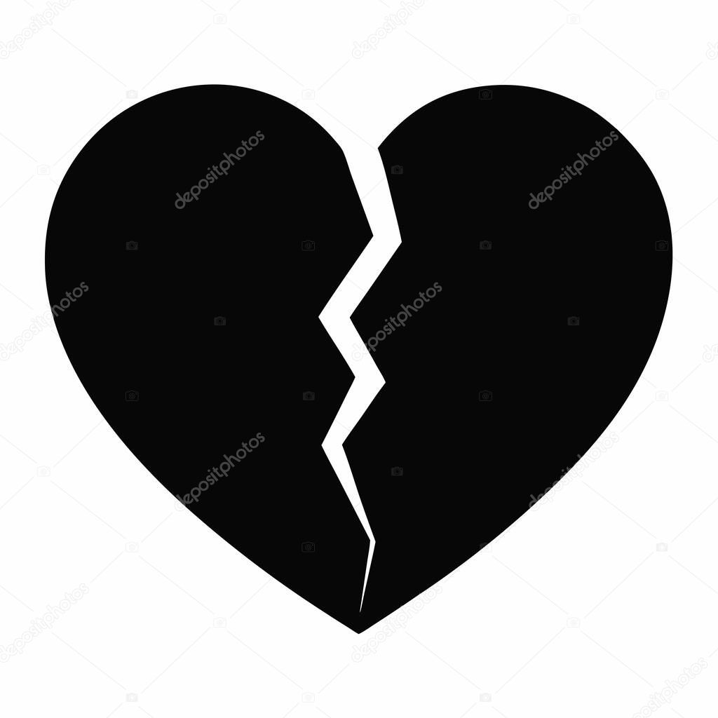 Broken Heart Icon Representing Loss and Sadness