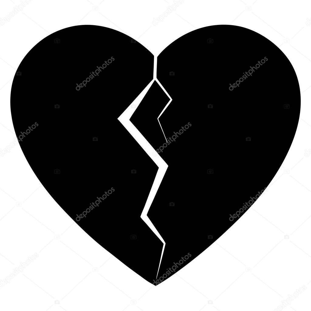 Broken Heart Icon Representing Loss and Sadness