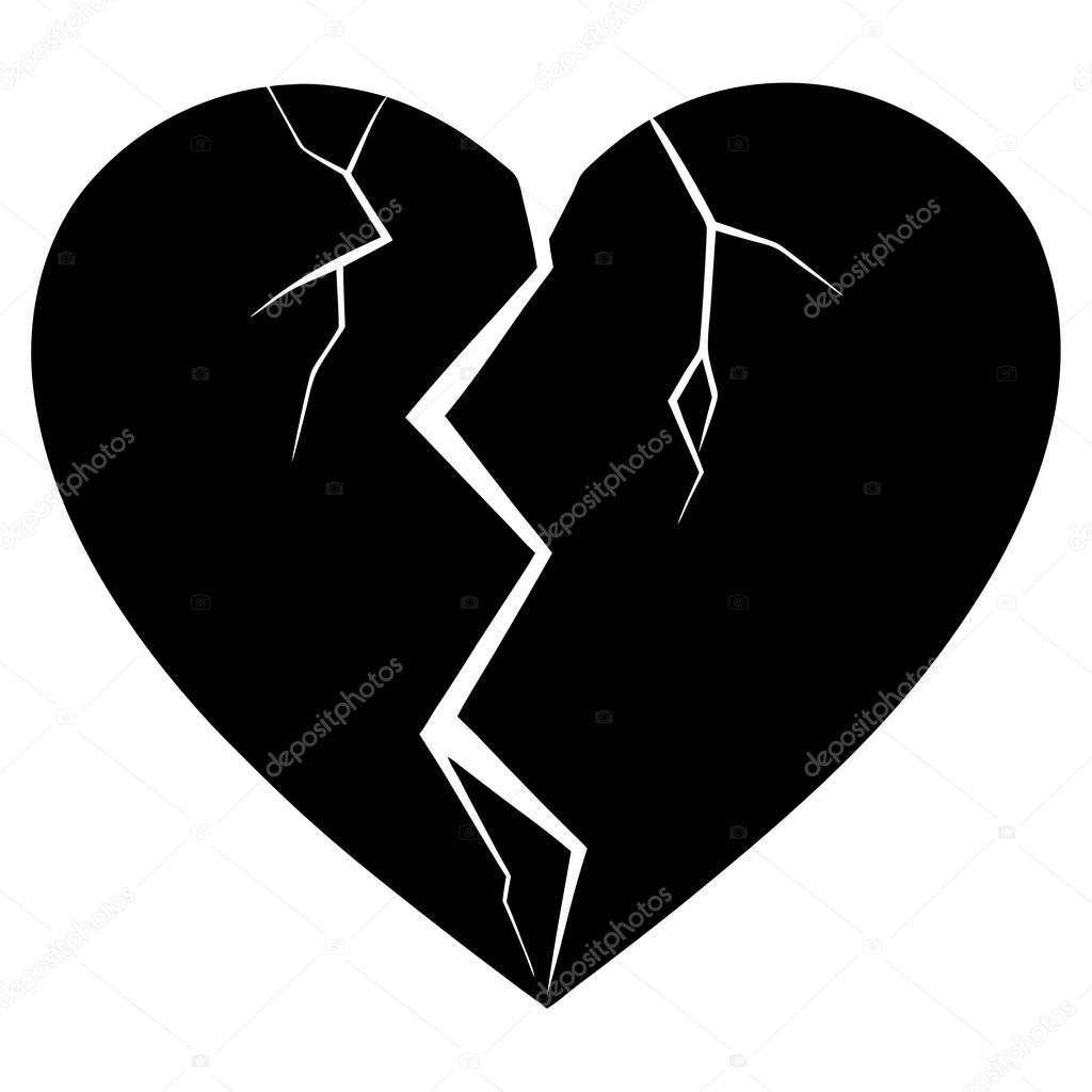 Broken Heart Icon Representing Loss and Sadness