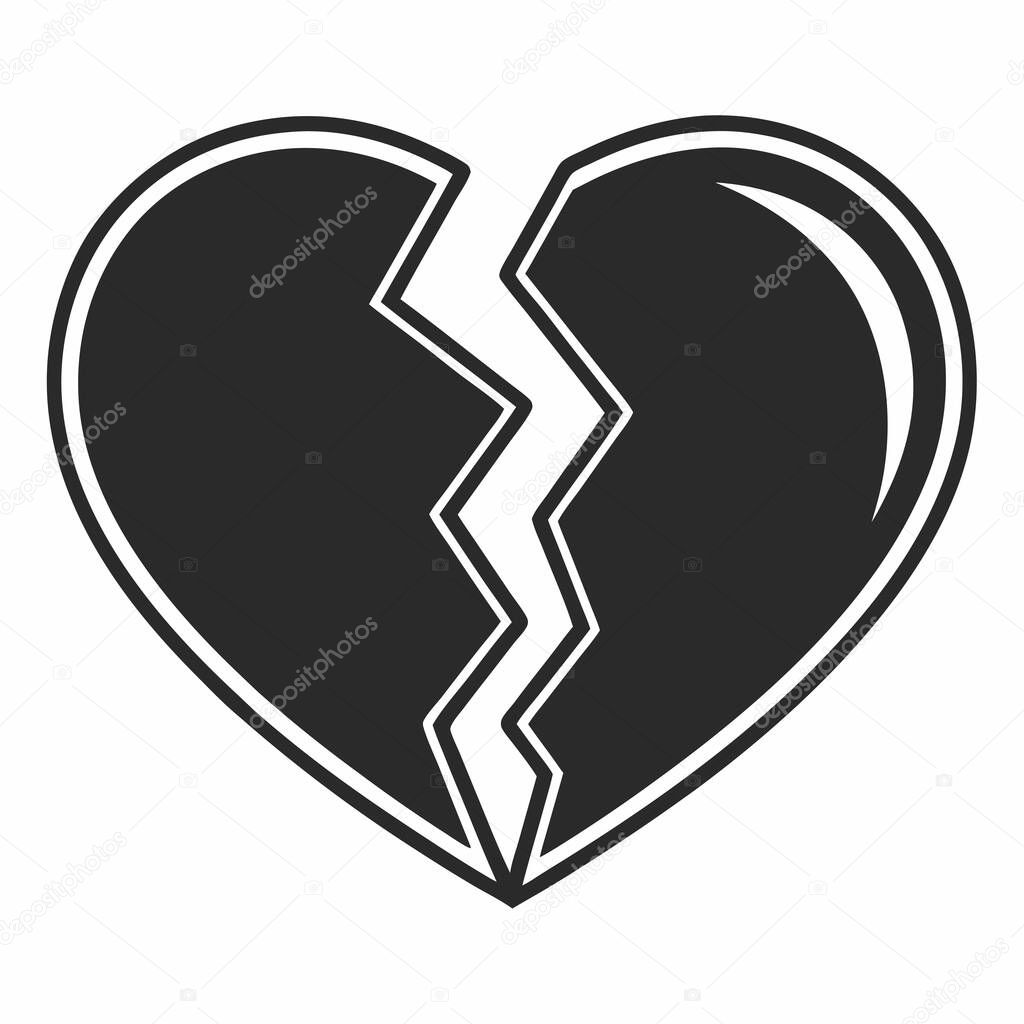 Broken Heart Icon Representing Loss and Sadness