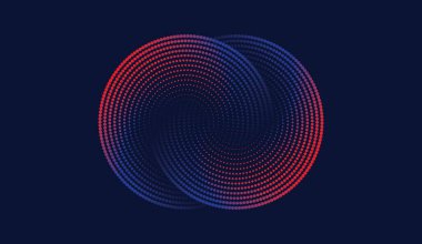 Mor ve pembe yarım tonlu rozet vektörü. Gri arkaplanda izole edilmiş vektör çizgisi çember sembolü