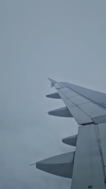 Voo Avião Através Das Densas Nuvens Nebulosas Vídeo Timelapse Vertical — Vídeo de Stock