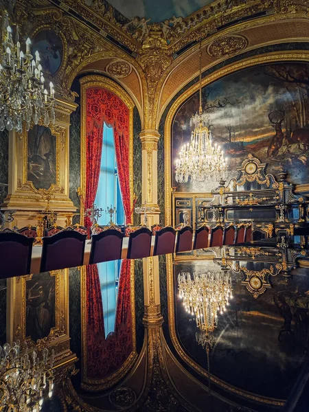 Їдальня Наполеона Iii Луврському Музеї Прекрасні Прикрашені Королівські Апартаменти Прикрашені — стокове фото